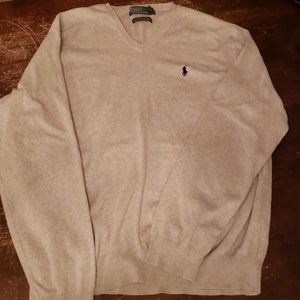 Mens Ralph Lauren Polo gray v-neck sweater XXL